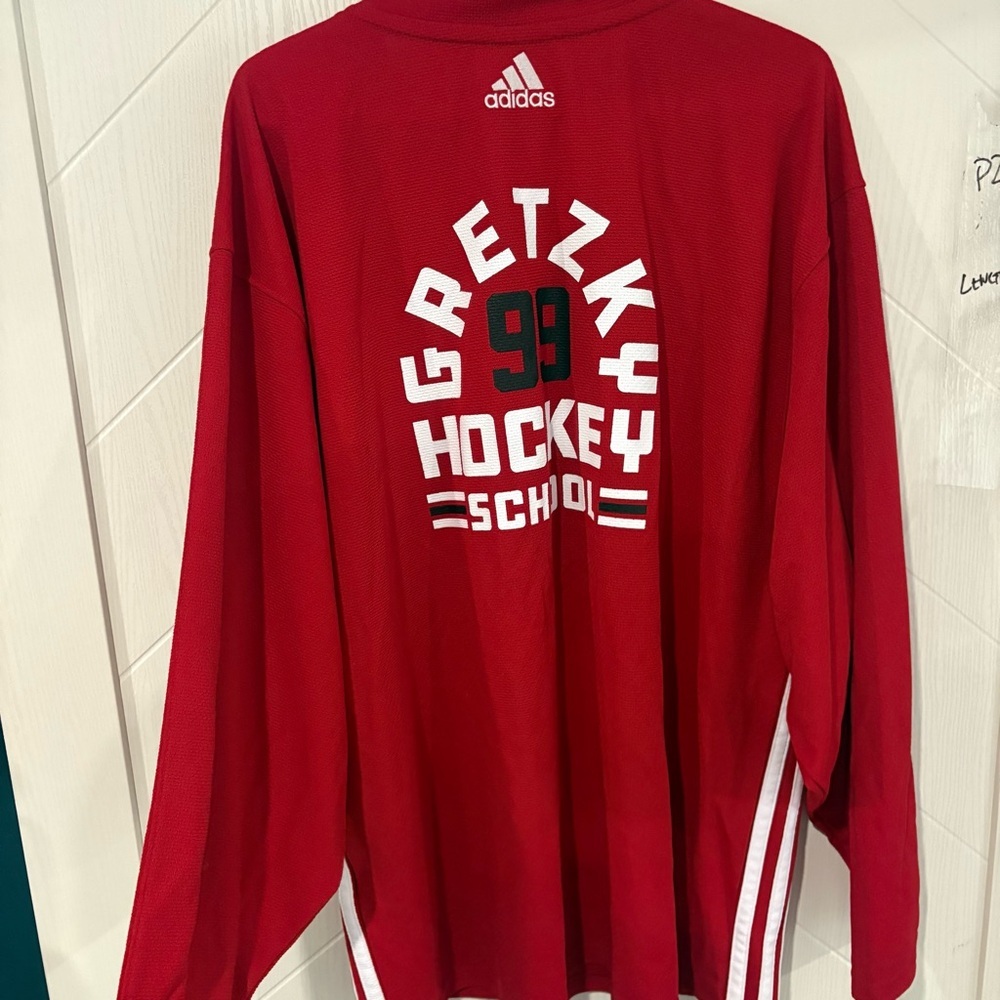 Adidas Wayne Gretzky 99 Hockey School Red Jersey Practice Shirt‎ Large XL P2P 27